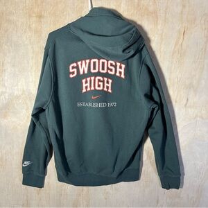 Nike Club Fleece Swoosh High Vintage Green Hoodie Athletic Gym Men’s LARGE